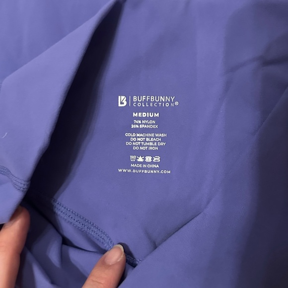 BuffBunny Periwinkle Cross waisted Flare Leggings - Picture 4 of 4